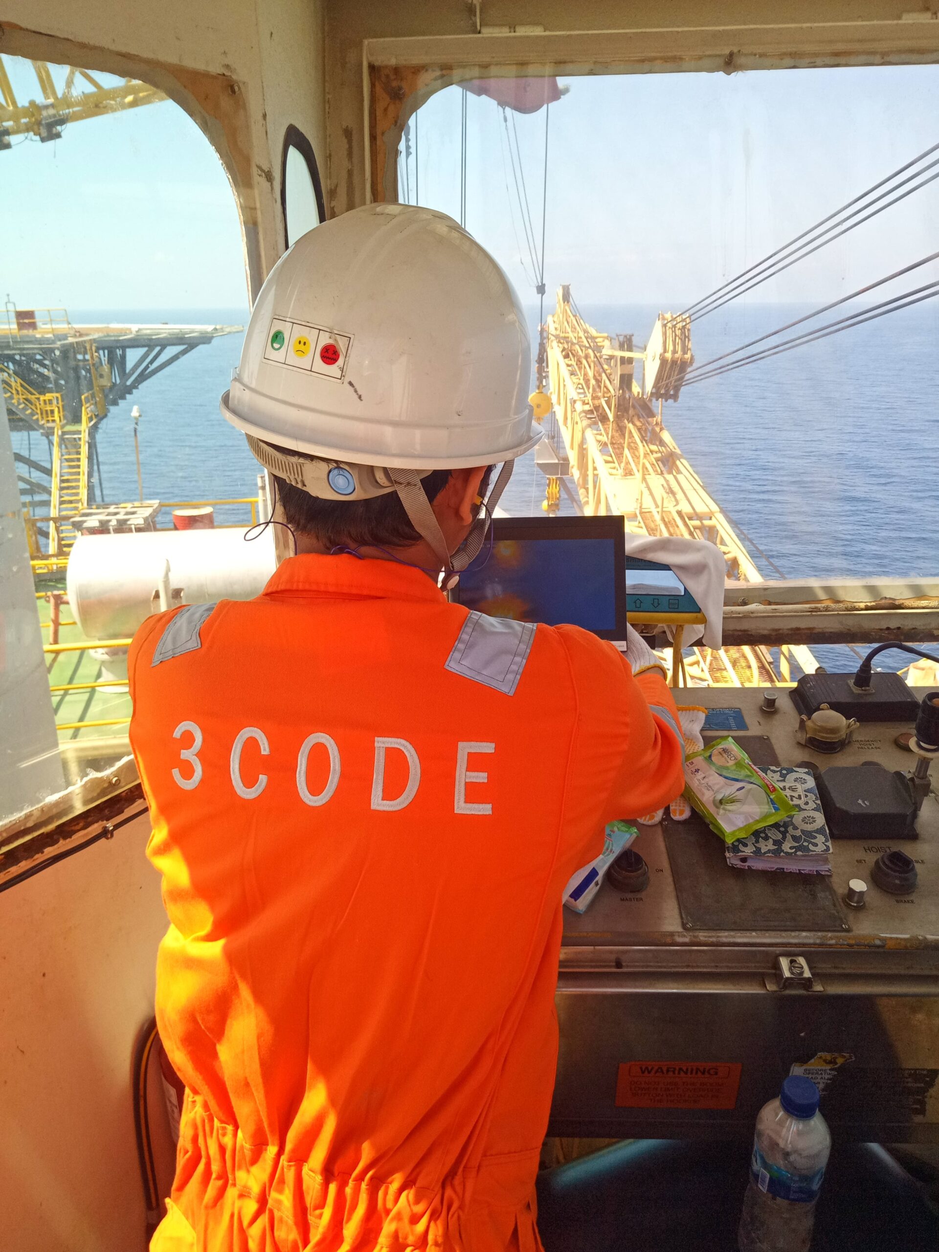 Crane operator Andre working on a National offshore crane